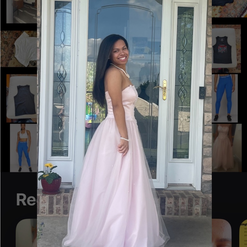 Elegant Pink Strapless Gown